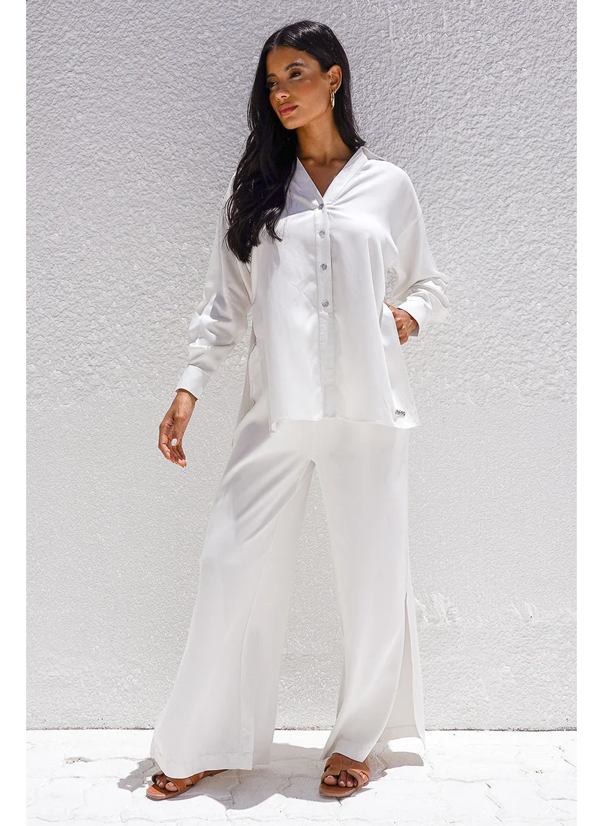 NOMAD Wide Leg Trouser with Side Slit