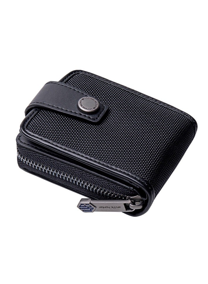 ARCTIC HUNTER Unisex Card Holder Durable Water-Resistant Polyester Wallet Pocket Case for Men and Women in Daily Use, QB0012, Black - Image 1