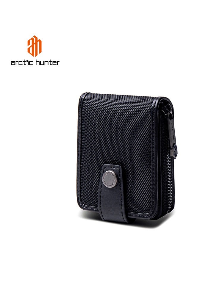 ARCTIC HUNTER Unisex Card Holder Durable Water-Resistant Polyester Wallet Pocket Case for Men and Women in Daily Use, QB0012, Black - Image 4