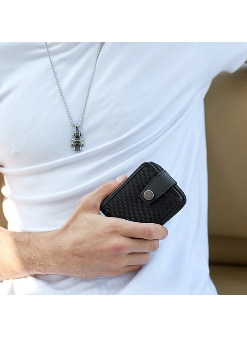 ARCTIC HUNTER Unisex Card Holder Durable Water-Resistant Polyester Wallet Pocket Case for Men and Women in Daily Use, QB0012, Black