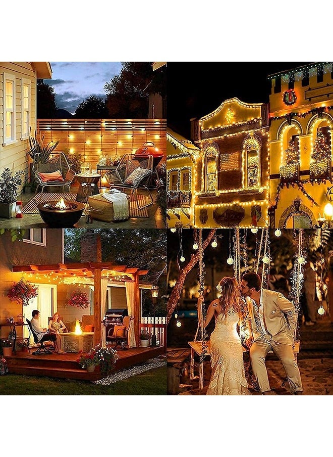 Arabest Solar String Lights Outdoor,Warm White Crystal Ball Fairy Lights Waterproof Solar Powered String Lights for Garden,Decoration Lighting for Home, Garden, Patio, Yard and Party (100 LED 12M)  - Image 2