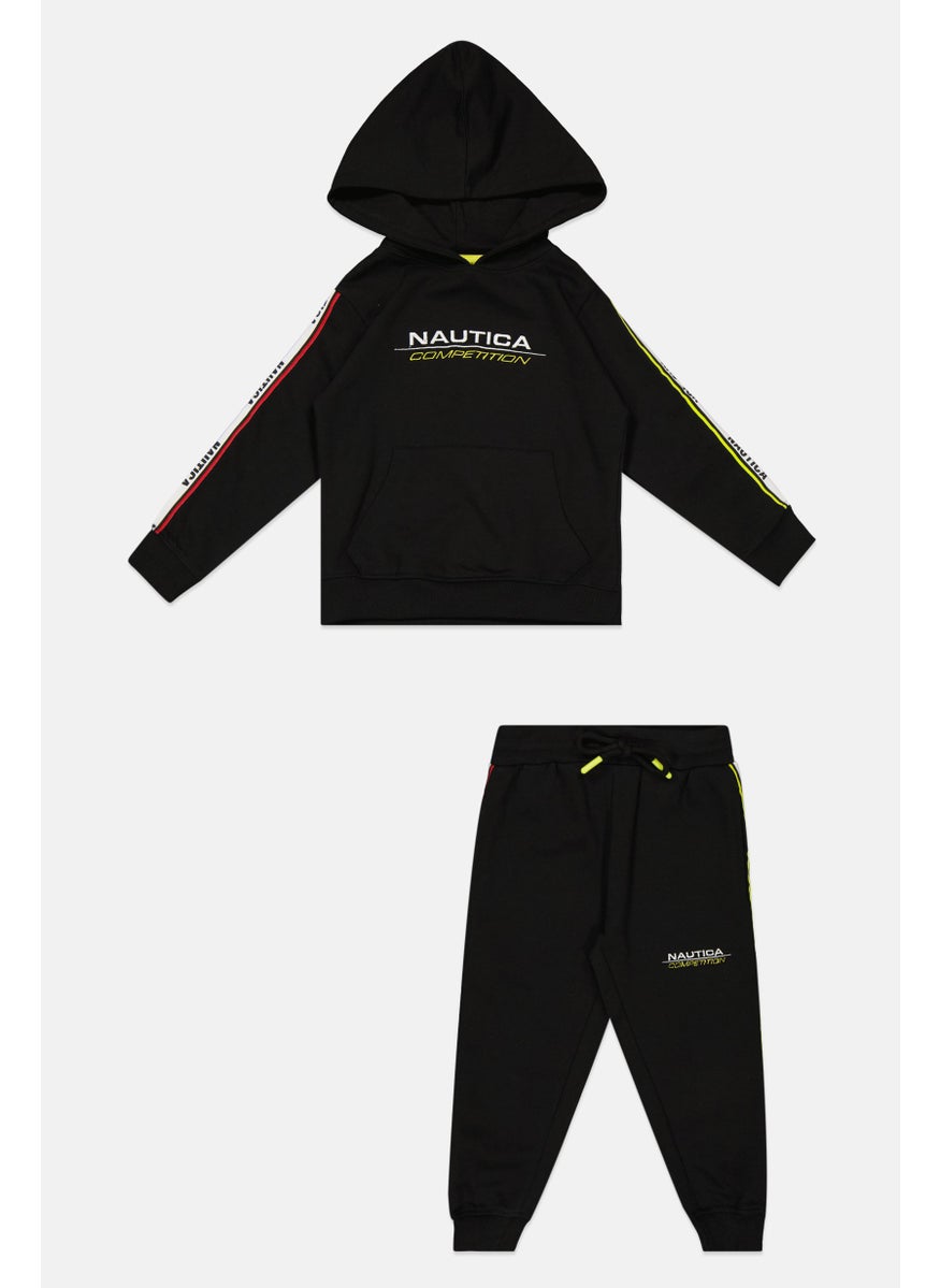 NAUTICA Kids Toddlers Boy 2 Pcs Sweat Top and Bottom Set, Black  - Image 1