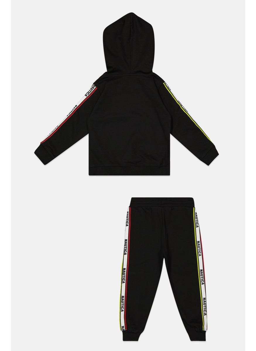 NAUTICA Kids Toddlers Boy 2 Pcs Sweat Top and Bottom Set, Black  - Image 2