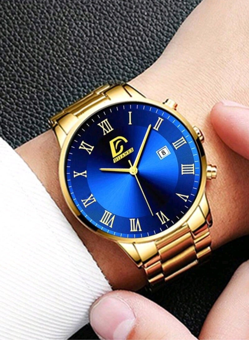 DIJANES A modern quartz watch for men's stainless steel with a date width - Image 4