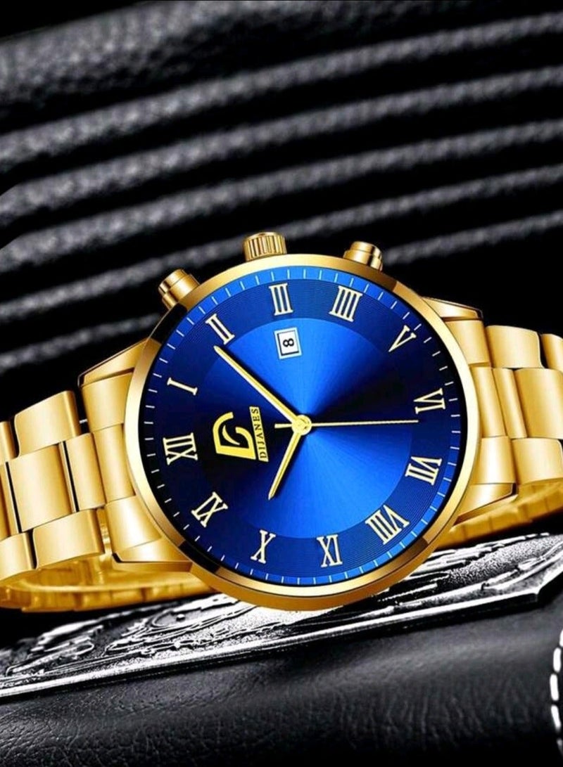 DIJANES A modern quartz watch for men's stainless steel with a date width - Image 5