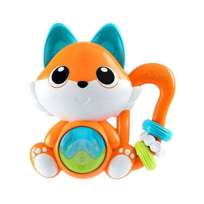 Chicco رَجَّة فُكْس موسيقية من شيكو، 6-36 شهر، بلاستيك متعدد الألوان مع ألحان، حلقات ذات ملمس، آذان للتسنين وكرات رَجَّة - Image 1