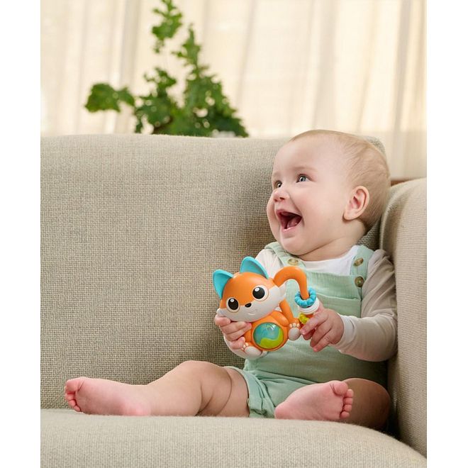 Chicco رَجَّة فُكْس موسيقية من شيكو، 6-36 شهر، بلاستيك متعدد الألوان مع ألحان، حلقات ذات ملمس، آذان للتسنين وكرات رَجَّة - Image 4