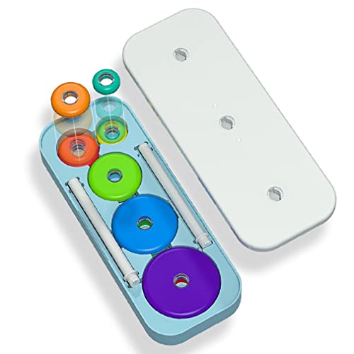 TANCH Hanoi Tower Puzzle All in One Logical Thinking Tower of Hanoi Brain Teaser Puzzle Stacking Boxes Game Toys for Kids and Adults 10 Rings - Image 5