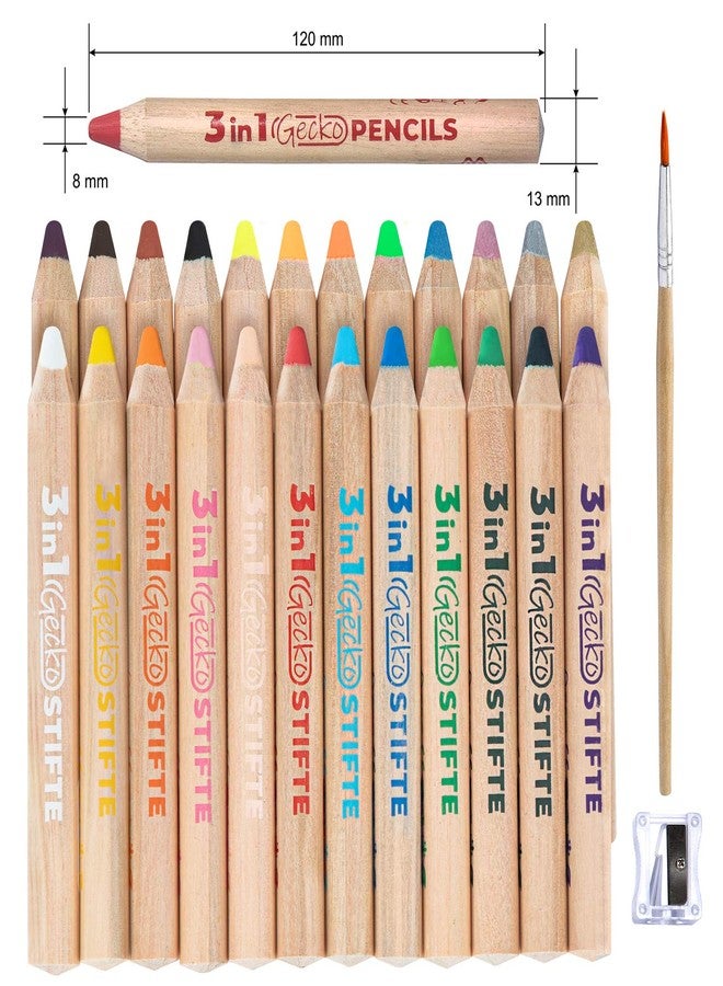 colozoo 3 In 1 Color Pencil Set for Kids -24 Colored Pencil for Toddlers. Fat Coloring Pencils with Brush and Sharpener - Non-Toxic and Vegan Cute Color Pencils Perfect for Toddler Art Supplies - Image 2