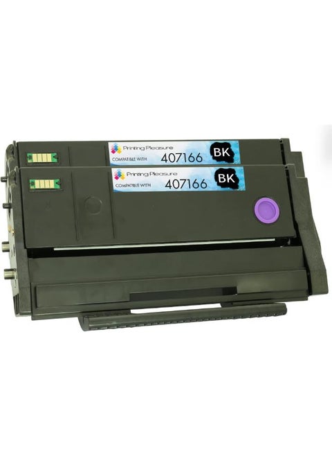 Twin-Pack 407166 Black Compatible Toner Cartridges for Ricoh SP 100, SP 112 Series Printing and Reliable Performance with a 3-Year Guarantee