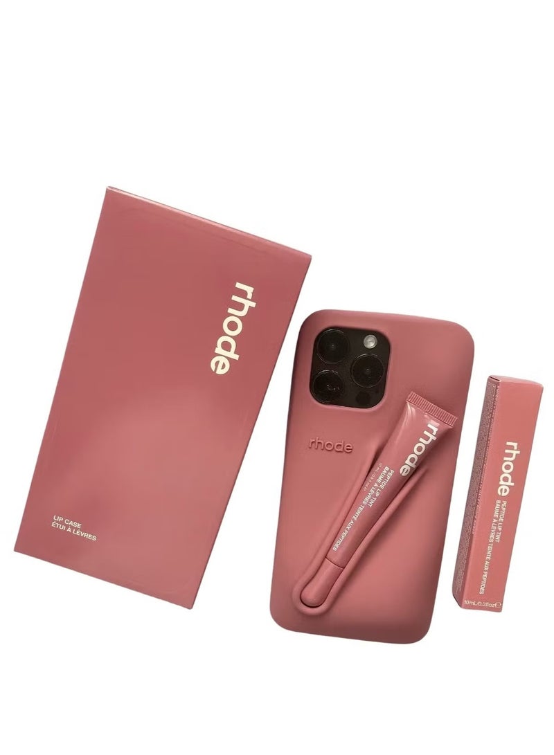 rhode Silicone Lip Holder for Cell Phone, Lip Gloss Adhesive Sleeve for Phone, Lip Holder Stick-on Phone Case, Back Stick On Holder for iPhone Phones（Toast）  - Image 1