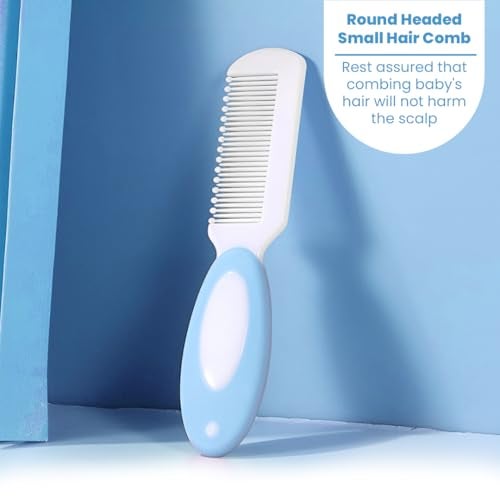 TONY STARK Baby Brush and Comb Set, Newborn Essentials Set with Baby Comb and Soft Bristle Hair Brush for Your Toddler’s Scalp (Blue) - Image 5