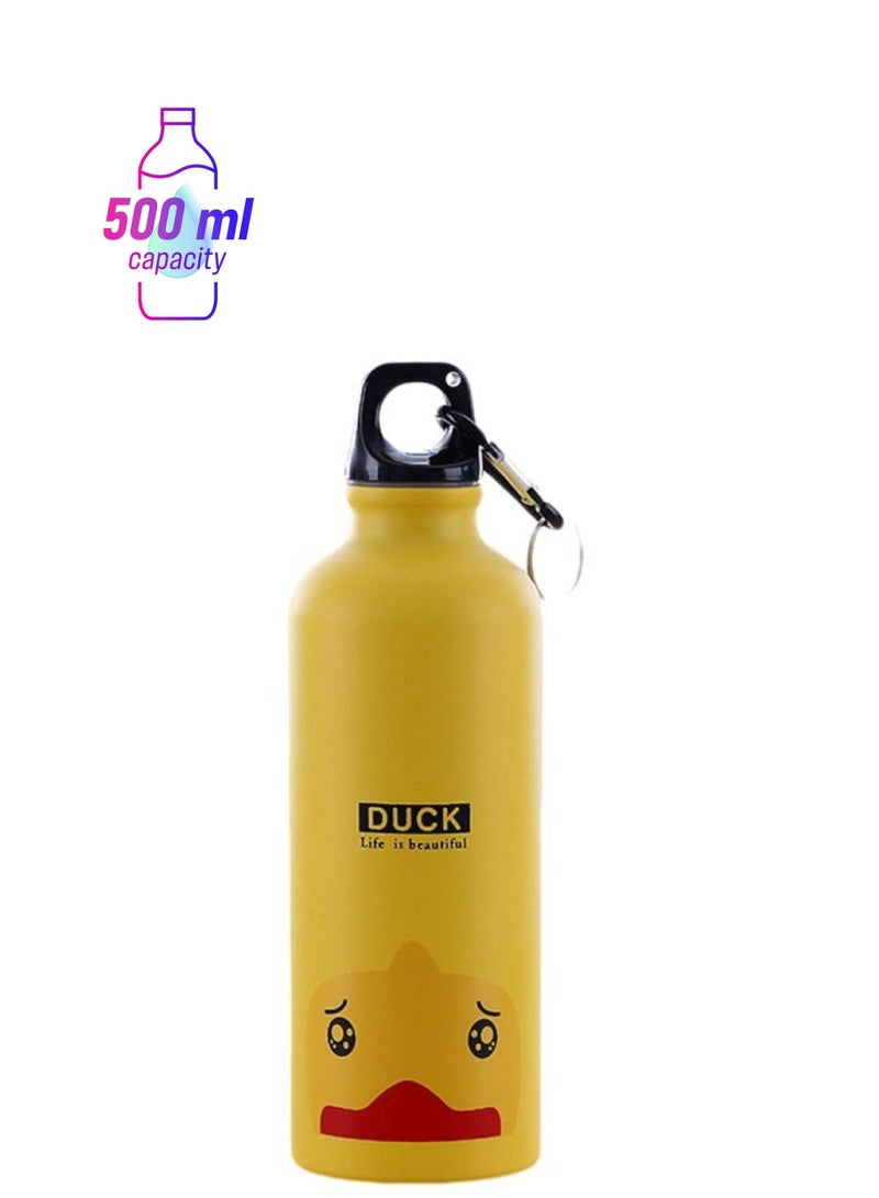 واي آند دي زجاجة مياه بنمط حيوان كرتوني أصفر/أسود/أحمر 500مل - Image 1