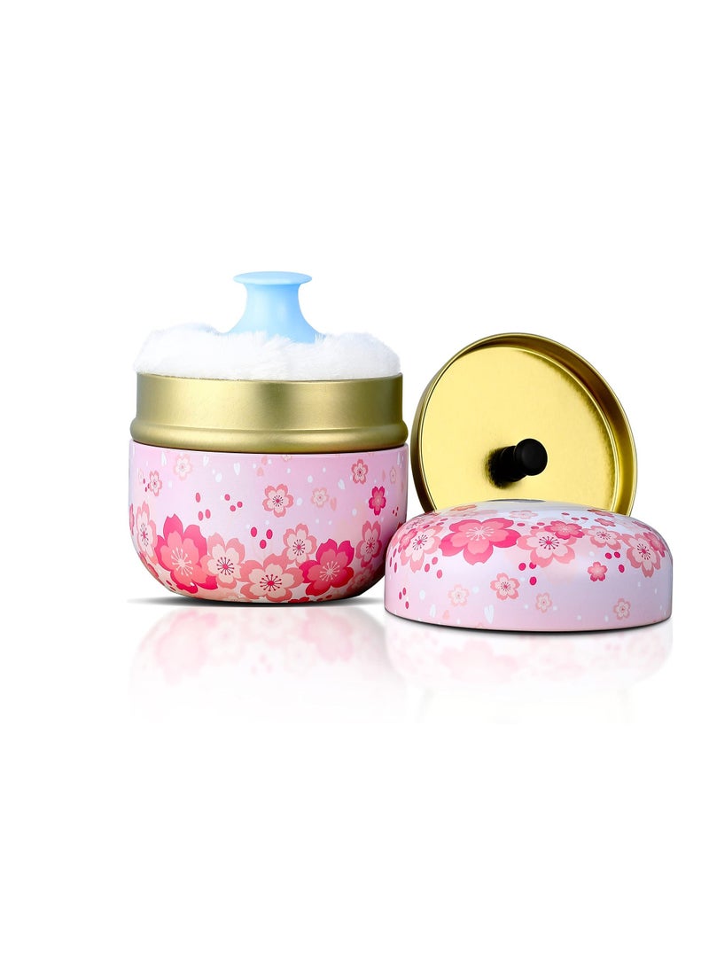 Excefore Baby Powder Puff with Handle, Makeup Powder Puff with Container, Body Powder Case with Powder Puff and Container, Tea Canister for Baby and Adult Body Talcum Powder Tea Box - Image 1