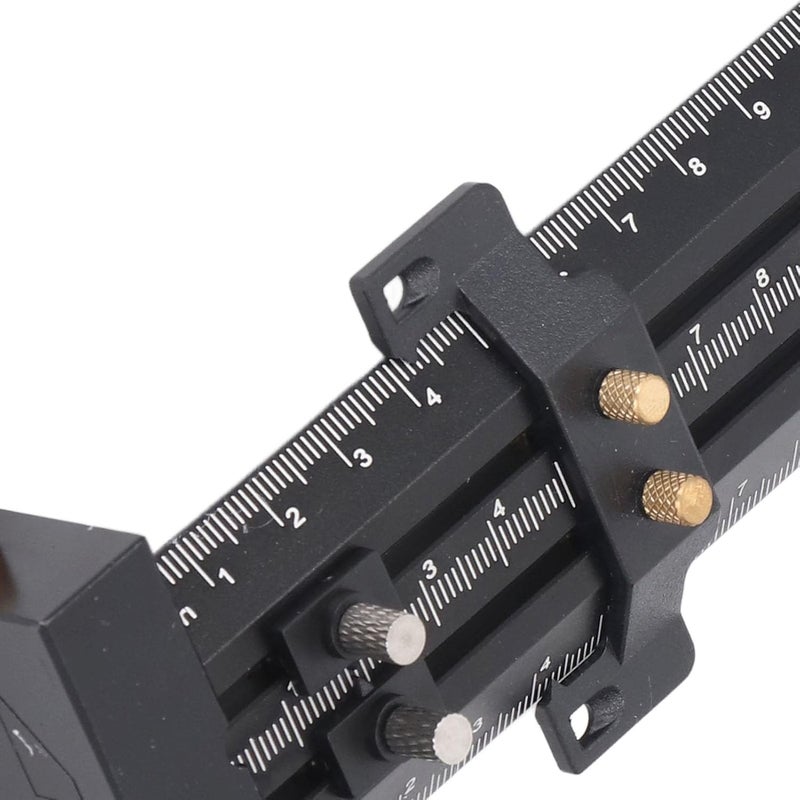 Black T Type Scribing Gauge Double Line Marking Ruler 16CM Woodworking Sliding Measurement Tool - Image 3
