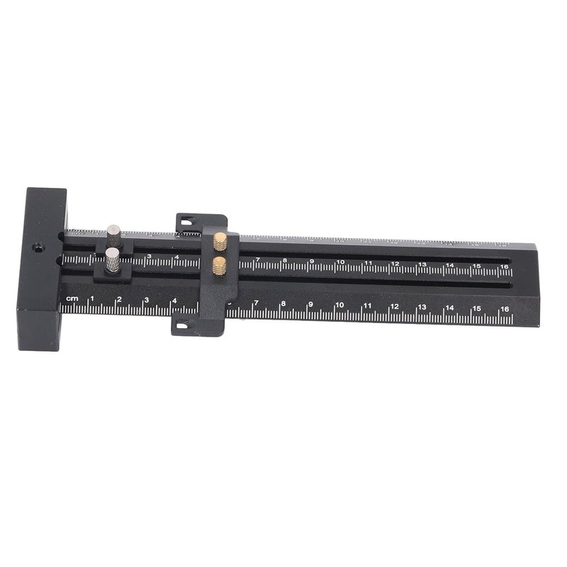 Black T Type Scribing Gauge Double Line Marking Ruler 16CM Woodworking Sliding Measurement Tool - Image 5