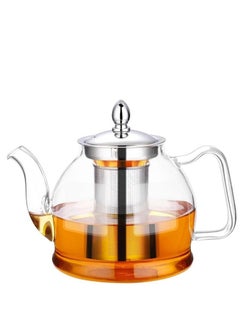 Yoawllty Glass Tea Pot with Infuser, 1000ml Borosilicate Tea Kittle, Glass Heat Resistant Clear Tea Pot with Strainer Removable Infuser Safe for Microwavable and Stovetop  - Image 1