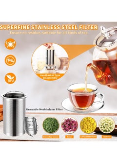 Yoawllty Glass Tea Pot with Infuser, 1000ml Borosilicate Tea Kittle, Glass Heat Resistant Clear Tea Pot with Strainer Removable Infuser Safe for Microwavable and Stovetop  - Image 5