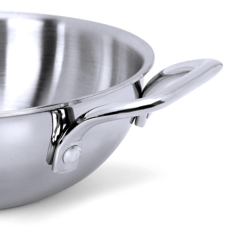 MARWALL Stainless Steel Triply Kadhai 18cm500mlMini Kadhai - Image 2