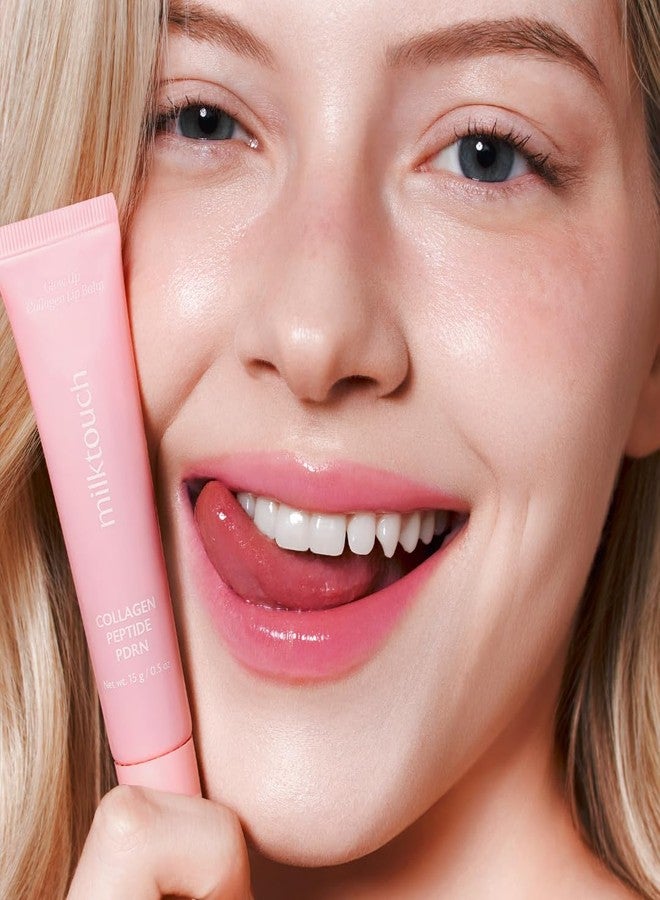MILKTOUCH بالم الشفاه ميلكتوتش فيغان جلو أب كولاجين - عناية مرطبة بالشفاه مع الكولاجين، الببتيد، PDRN، سيكا وزبدة الشيا لإصلاح الشفاه الجافة، مضاد للشيخوخة، مرطب غير لزج لشفاه أكثر امتلاءً (15 جرام) #سكر الفقاعات - Image 2