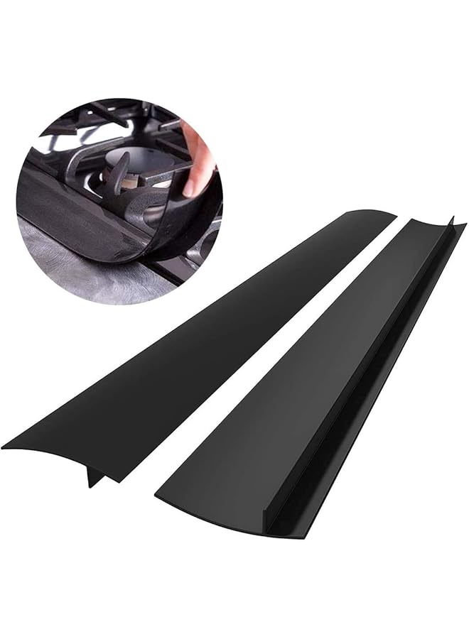 إيروريكس أغطية فجوات الموقد المصنوعة من السيليكون، مكونة من قطعتين، مقاومة للحرارة، تعمل على سد الفجوات بين سطح الموقد والطاولة، سهلة التنظيف، مقاس 25 بوصة - Image 1