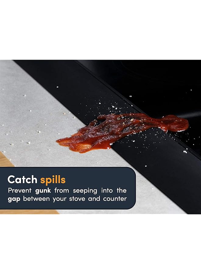 إيروريكس أغطية فجوات الموقد المصنوعة من السيليكون، مكونة من قطعتين، مقاومة للحرارة، تعمل على سد الفجوات بين سطح الموقد والطاولة، سهلة التنظيف، مقاس 25 بوصة - Image 5