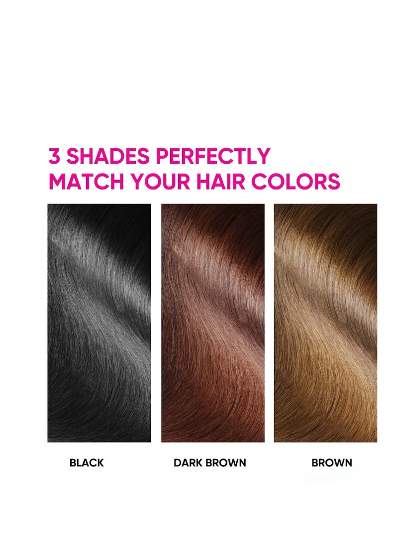 SYOSI قلم صبغ الشعر، قلم تغطية الجذور باللون الأسود، بودرة تحديد خط الشعر، قلم صبغ الشعر لتغطية جذور الشعر الرمادي، صبغة جذور الشعر شبه الدائمة (بني غامق) - Image 4