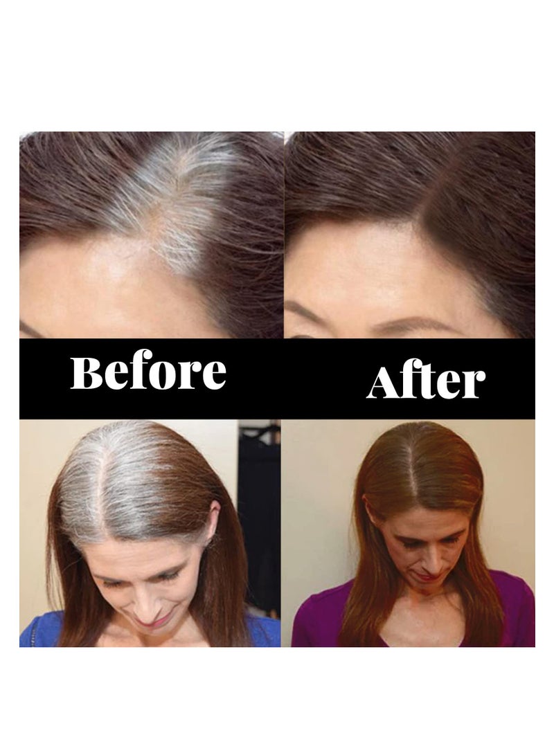 SYOSI قلم صبغ الشعر، قلم تغطية الجذور باللون الأسود، بودرة تحديد خط الشعر، قلم صبغ الشعر لتغطية جذور الشعر الرمادي، صبغة جذور الشعر شبه الدائمة (بني غامق) - Image 2
