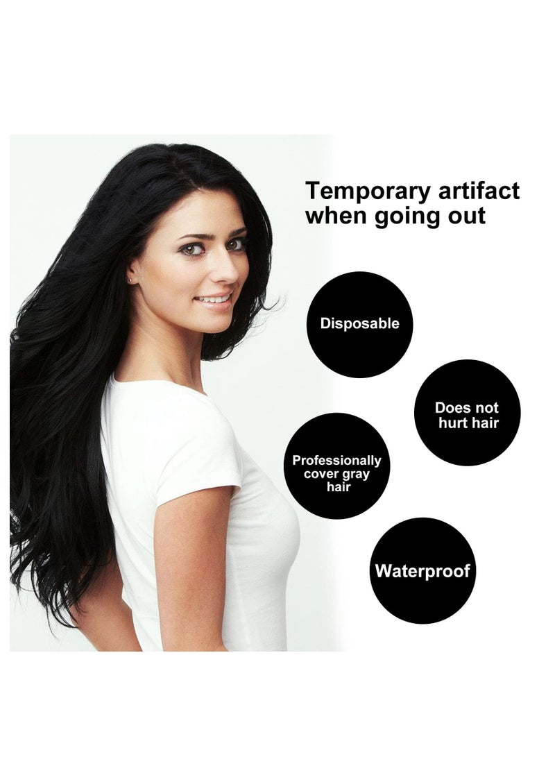 SYOSI قلم صبغ الشعر، قلم تغطية الجذور باللون الأسود، بودرة تحديد خط الشعر، قلم صبغ الشعر لتغطية جذور الشعر الرمادي، صبغة جذور الشعر شبه الدائمة (بني غامق) - Image 5