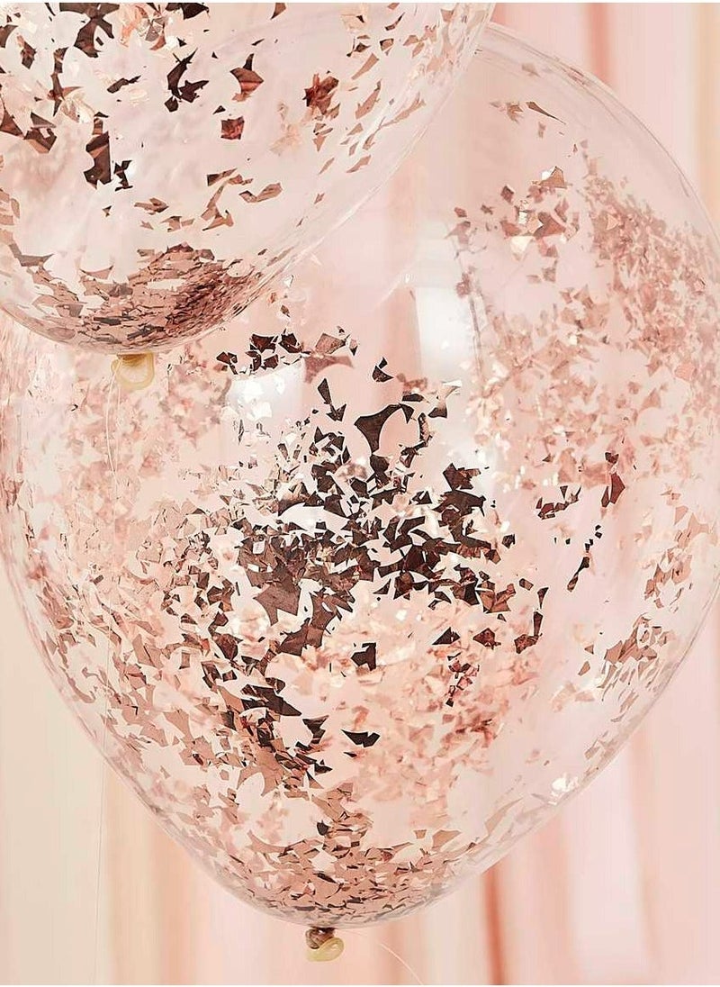Ginger Ray Rose Gold foil Confetti filled Balloons - Image 2