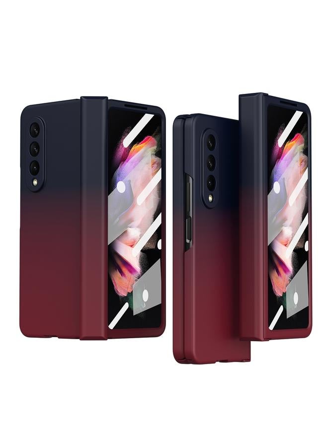 اس-توب جراب لهاتف Samsung Galaxy Z Fold3 5G، جراب هاتف قابل للطي بمفصلة متدرجة الألوان مع فيلم - Image 1