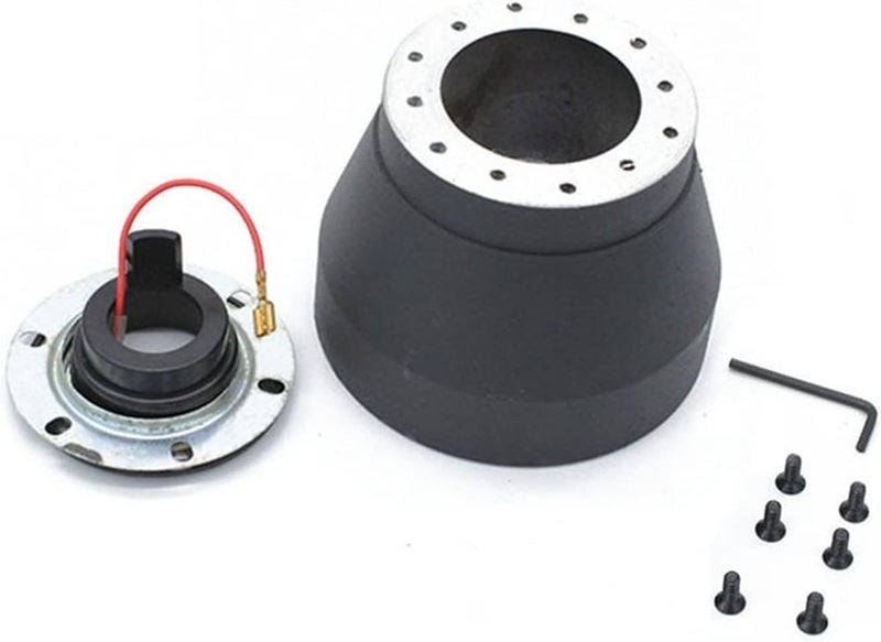 QASULER Black Racing Steering Wheel Hub Adapter Kit for BMW E30 325 - Image 1