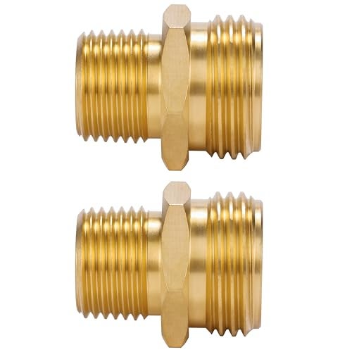 Sanpaint 2 Pack 3/4" GHT to 1/2" NPT Male Connector, Brass Garden Hose Fitting, Male Hose Adapter,Brass Garden Hose to Pipe Fittings Connect - Image 3