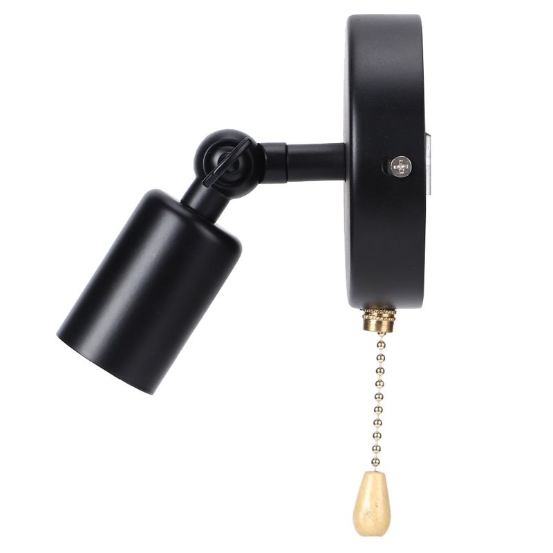 E26/E27 Vintage Wall Lamp Light with Adjustable Head for Bedside Study Room 85-245Vnot contain light bulb black - Image 3