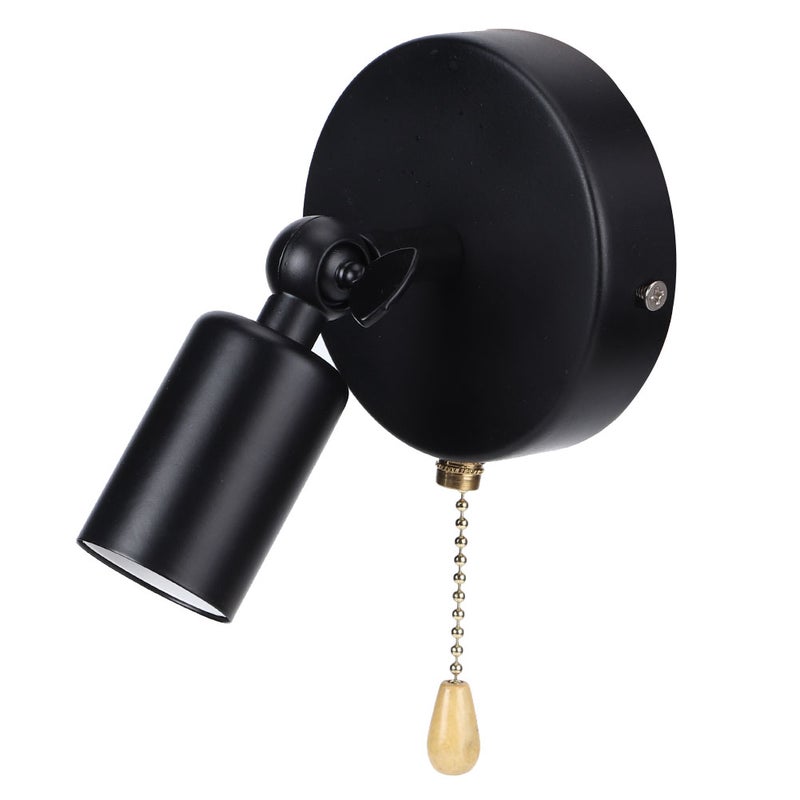 E26/E27 Vintage Wall Lamp Light with Adjustable Head for Bedside Study Room 85-245Vnot contain light bulb black - Image 2