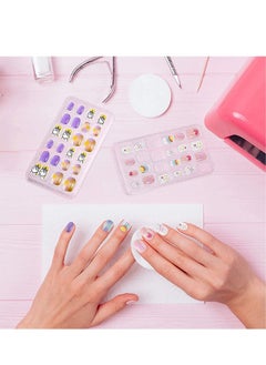 Captaintech Girls Press-on Nails Fake Cartoon Stickers for Kids 144 Pieces 6 Box Removable Patches with Adhesive Back Full Coverage  - Image 4