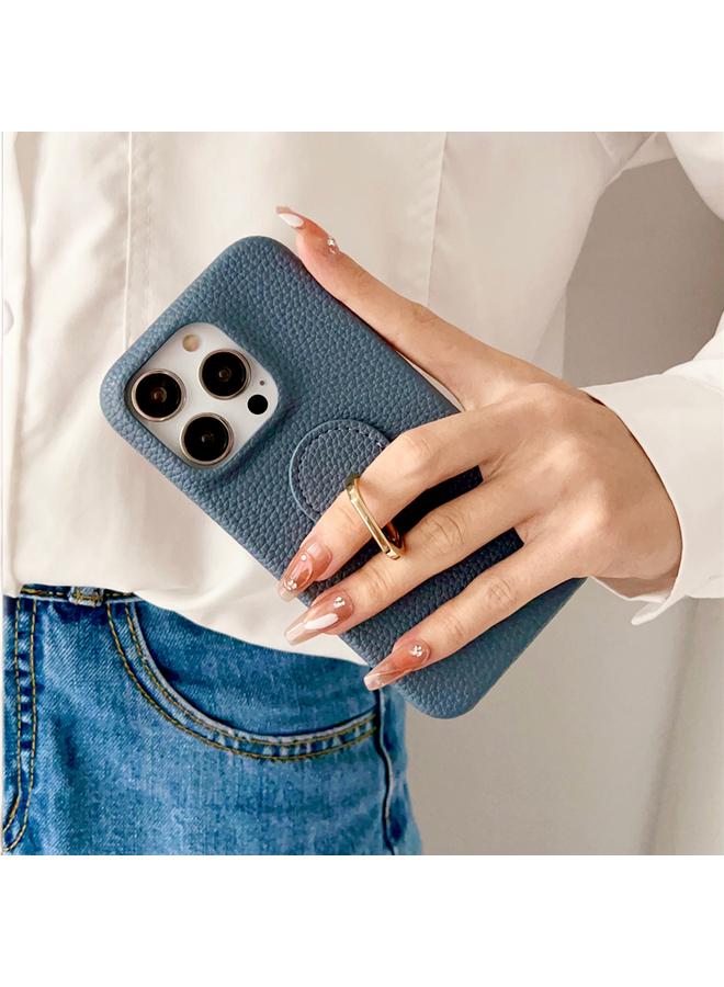 اس-توب جراب هاتف iPhone 15 بحلقة من نسيج الليتشي مقاوم للصدمات - Image 4