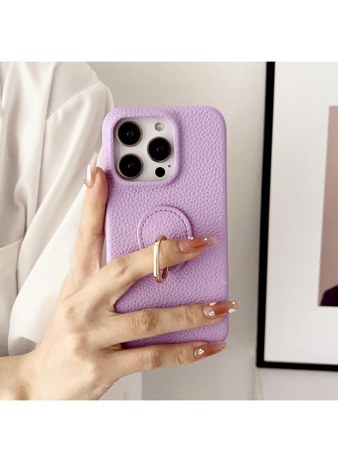 اس-توب جراب هاتف iPhone 15 بحلقة من نسيج الليتشي مقاوم للصدمات - Image 5