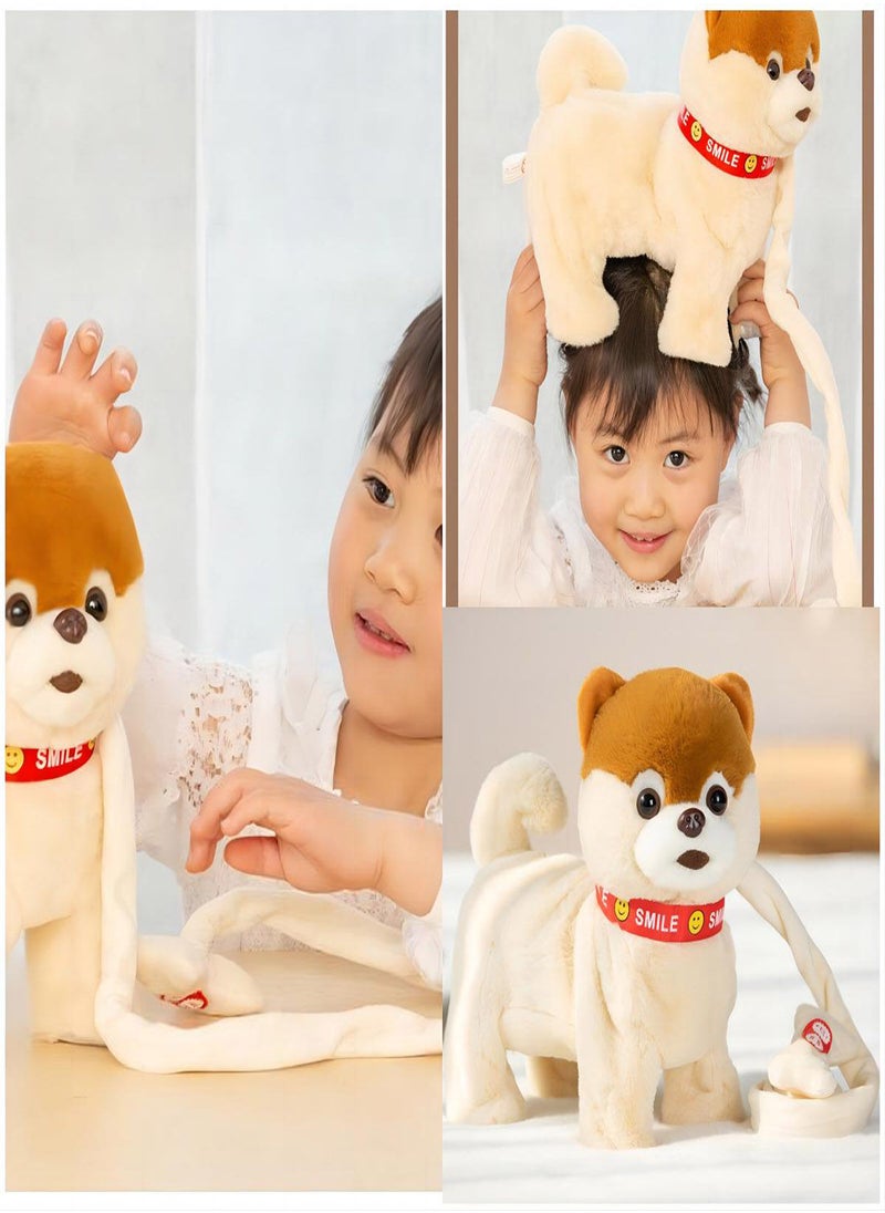 SYOSI - Walking Dog Toy, Musical Singing Dancing Plush Interactive Dog Walk Along Toy Puppy, with Leash Dog Robot Plush Stuffed Animal Shaking Toy for Boys Girls, Stuffed Electronic Pet for Kids - Image 1