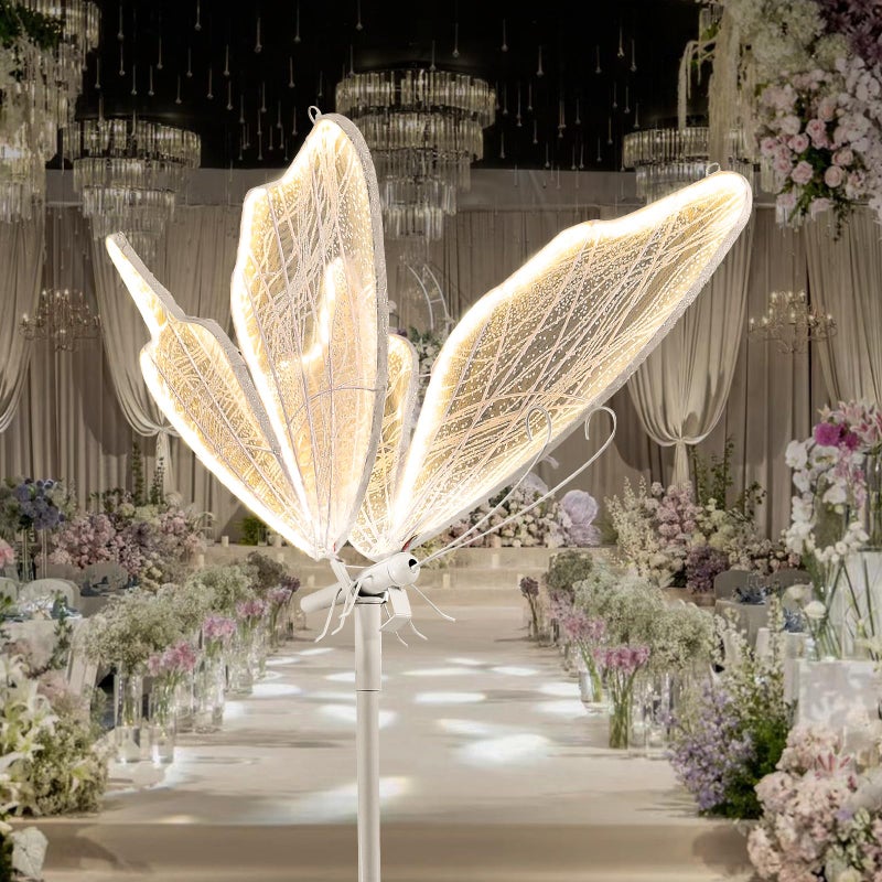 VoyageEase 3-Color Butterfly Floor Lamp - Adjustable Wedding/Home LED Lighting, Ceiling Hanging & Standing Dual Use Decorative Lamp, 1 Pack 60cm(23.6") Elegant Butterfly Shape Floor Light - Image 1