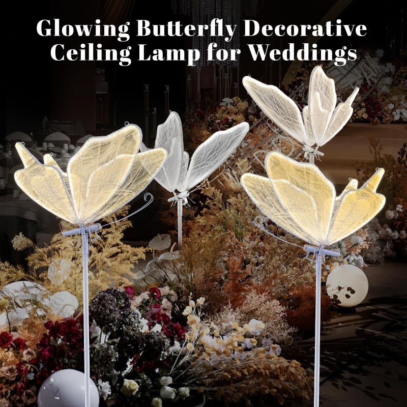 VoyageEase 3-Color Butterfly Floor Lamp - Adjustable Wedding/Home LED Lighting, Ceiling Hanging & Standing Dual Use Decorative Lamp, 1 Pack 60cm(23.6") Elegant Butterfly Shape Floor Light - Image 5