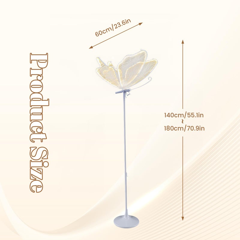 VoyageEase 3-Color Butterfly Floor Lamp - Adjustable Wedding/Home LED Lighting, Ceiling Hanging & Standing Dual Use Decorative Lamp, 1 Pack 60cm(23.6") Elegant Butterfly Shape Floor Light - Image 4