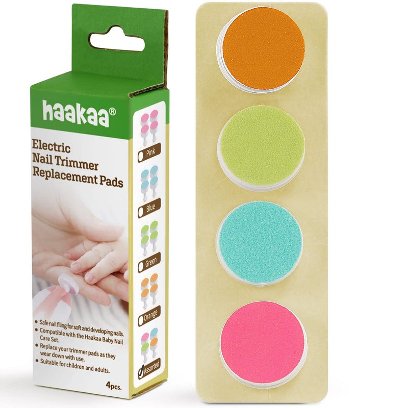 haakaa Electric Nail Trimmer Replacement Pads Baby Nail Trimmer Heads Compatible with All haakaa Nail Trimmers, 4pcs - Image 1