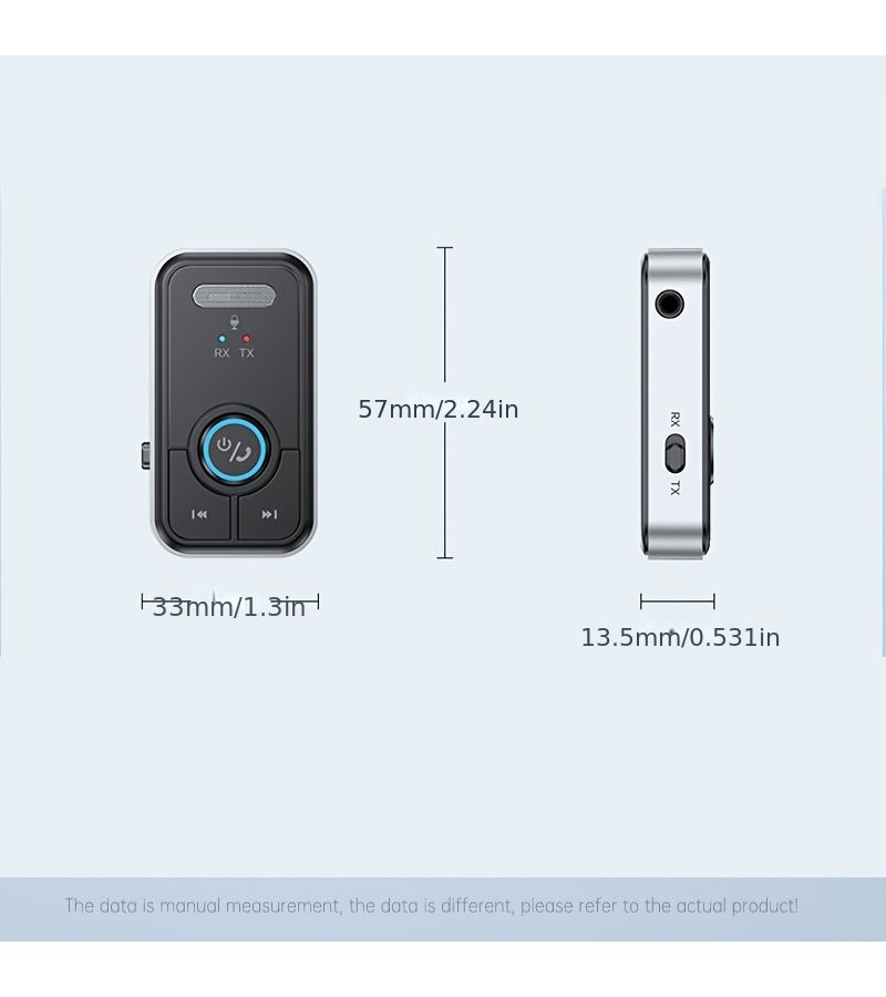 5.3 Wireless Audio Adapter With Screen Display Black For Computer TV Car And More - Image 2