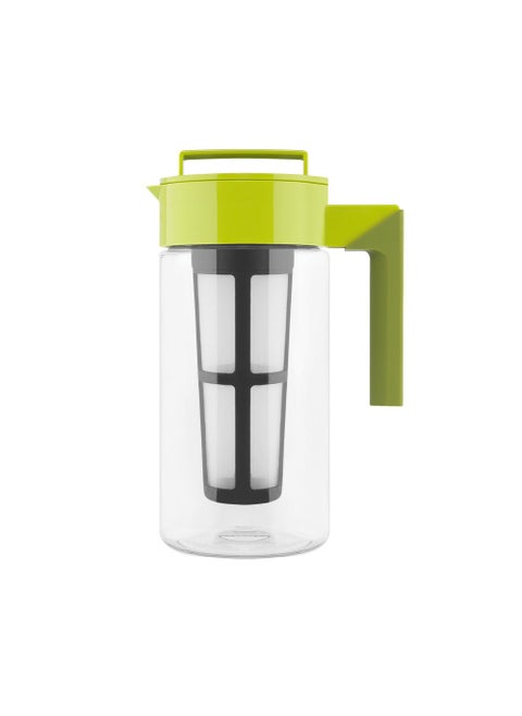 Takeya Flash Chill Iced Tea Maker  Airtight  Durable Iced Tea Maker Jug with Silicone Carry Handle  LeakProof  Lightweight Tea Infuser with Patented Flash Chill Technology  1 Quart Avocado