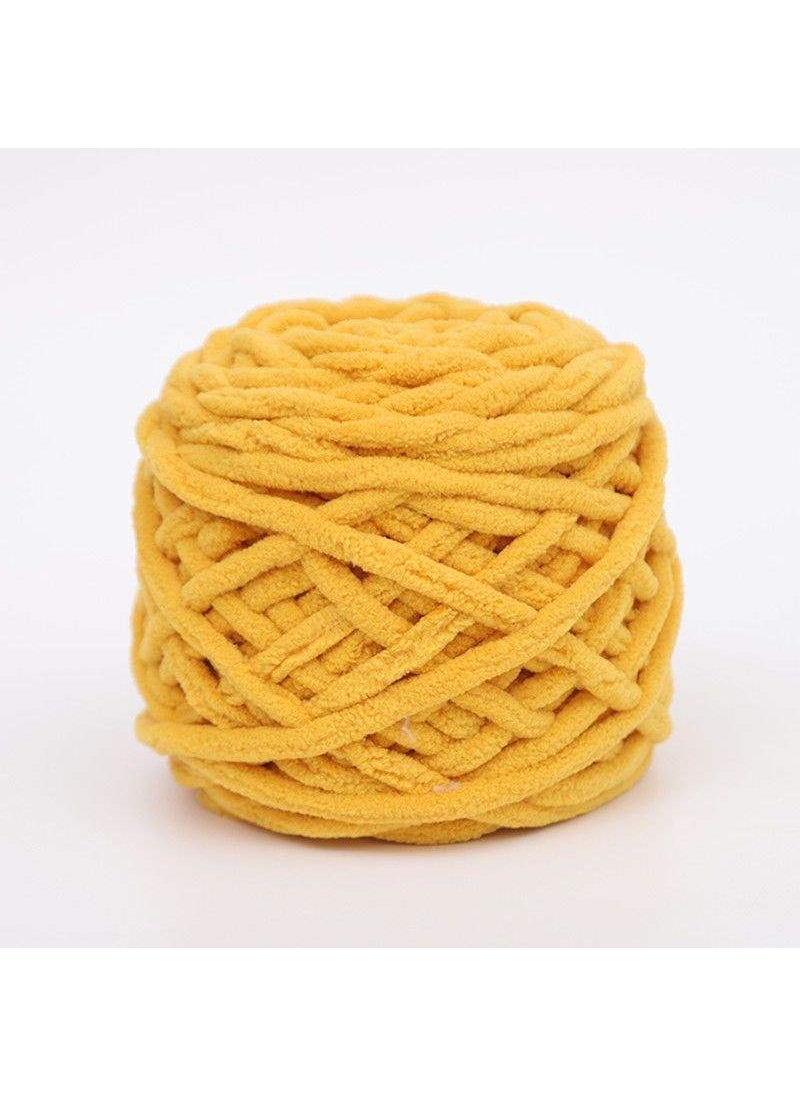 Generic - Ice Cream Striped Soft Thick Yarn Handmade Diy Knitted Scarf Yarn Ball Crochet Hook Slipper Self-knitted Ball 61 Turmeric - Image 1