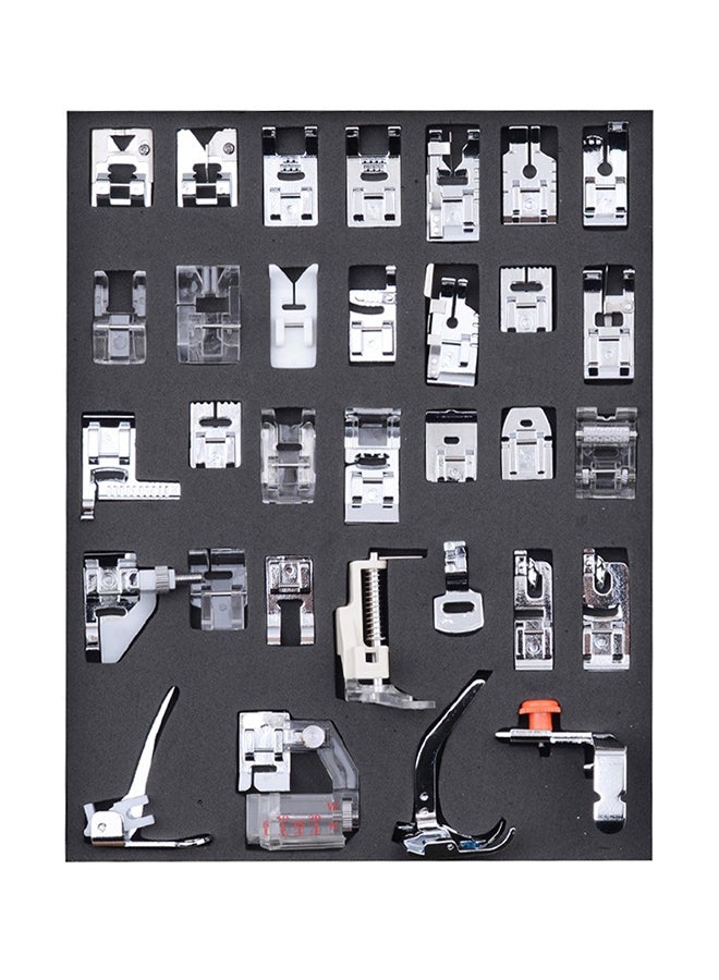 Loquat 32-Piece Professional Sewing Machine Presser Feet Kit Silver 22centimeter - Image 1
