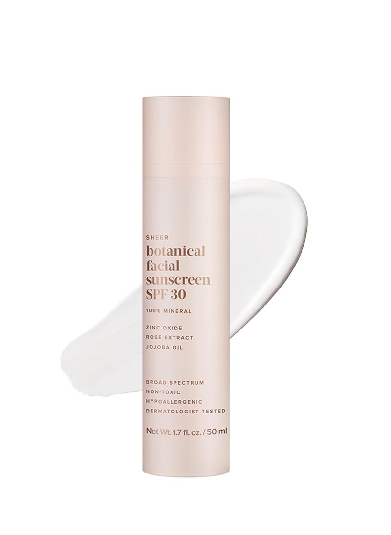 Evereden Evereden Sheer Botanical Face Sunscreen SPF 30 1.7 fl oz. | 100% Non-Nano Mineral Sunscreen Face Formula with Zinc Oxide | Soothing & Nourishing | Clean & Non-Comedogenic | FSA Eligible  - Image 1
