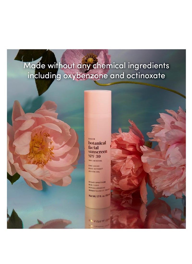 Evereden Evereden Sheer Botanical Face Sunscreen SPF 30 1.7 fl oz. | 100% Non-Nano Mineral Sunscreen Face Formula with Zinc Oxide | Soothing & Nourishing | Clean & Non-Comedogenic | FSA Eligible  - Image 2
