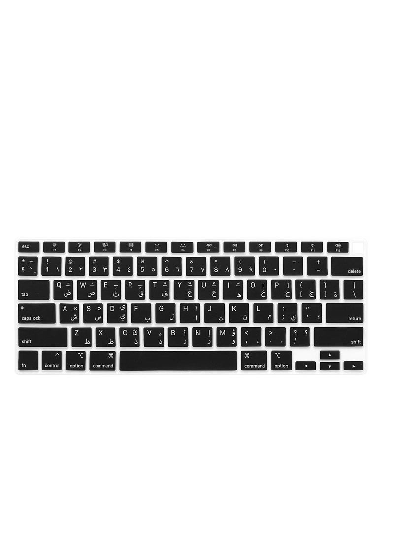SYOSI Arabic Language Ultra Thin Silicone Keyboard Cover for 2021 2020 MacBook Air 13 Inch A2179 and A2337 Apple M1 Chip US Layout with Touch ID Accessories Protective Skin - Image 1